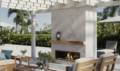 Image of installed Dekton Marina White Quartz countertops