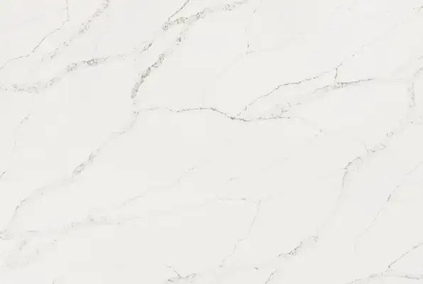 Image of Stratus Quartz Calacatta Lumiere White Quartz countertop slab