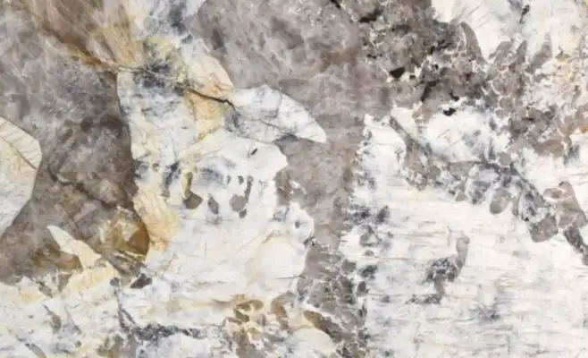Closeup image of Patagonia Cream Quartzite countertop slab