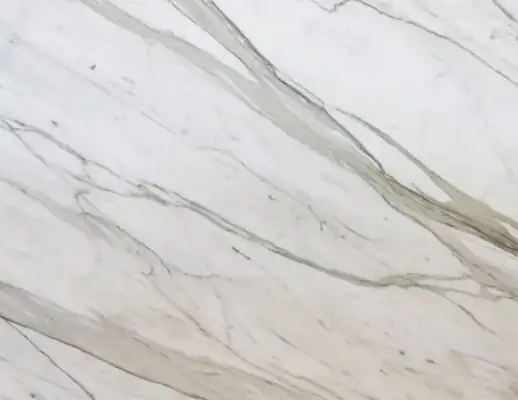 Closeup image of Calacatta Gold White Marble countertop slab