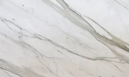 Closeup image of Calacatta Gold White Marble countertop slab Stone Countertop