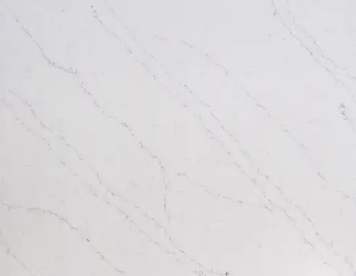 Closeup image of Acadia White Quartz countertop slab
