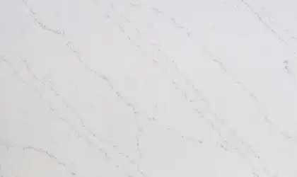 Closeup image of Acadia White Quartz countertop slab