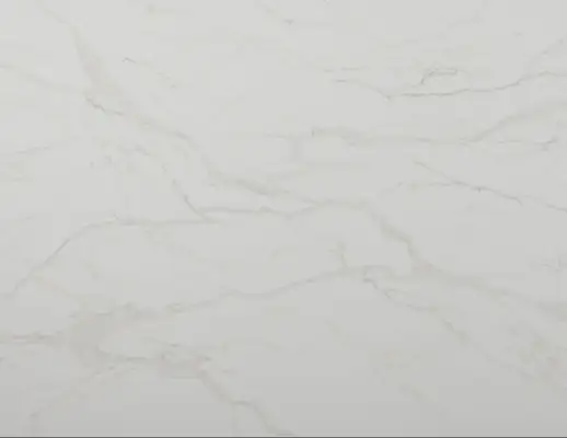 Closeup image of Calacatta Caramella White Quartz countertop slab