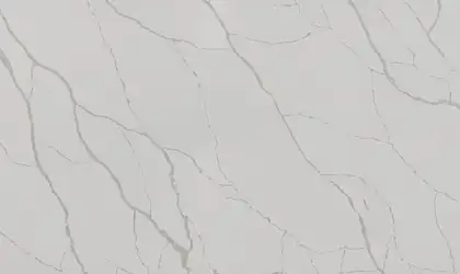 Closeup image of Calacatta Da Vinci White Quartz countertop slab Stone Countertop