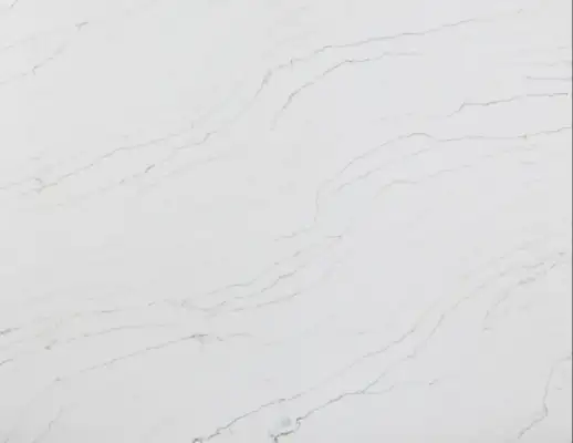 Closeup image of Calacatta Dante White Quartz countertop slab