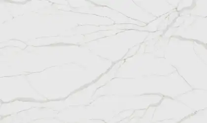 Closeup image of Calacatta Medici White Quartz countertop slab Stone Countertop