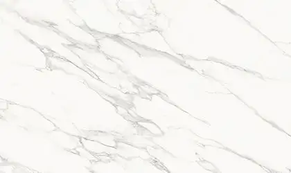 Closeup image of Stratus Porcelain Calacatta Michelangelo White Porcelain countertop slab Stone Countertop