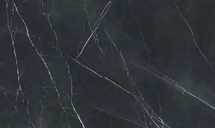 Closeup image of Stratus Porcelain Pietra Black Black Porcelain countertop slab Stone Countertop