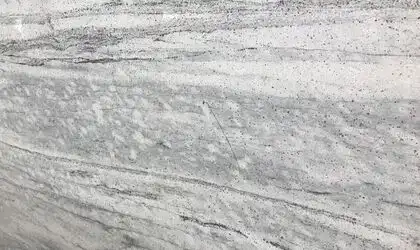 Closeup image of Thunder White Grey Granite countertop slab Stone Countertop