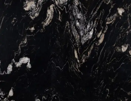 Closeup image of Titanium Black Granite countertop slab