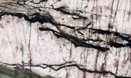 Closeup image of Savage Cream Quartzite countertop slab