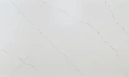 Closeup image of Q Quartz Calacatta Miraggio Honed White Quartz countertop slab