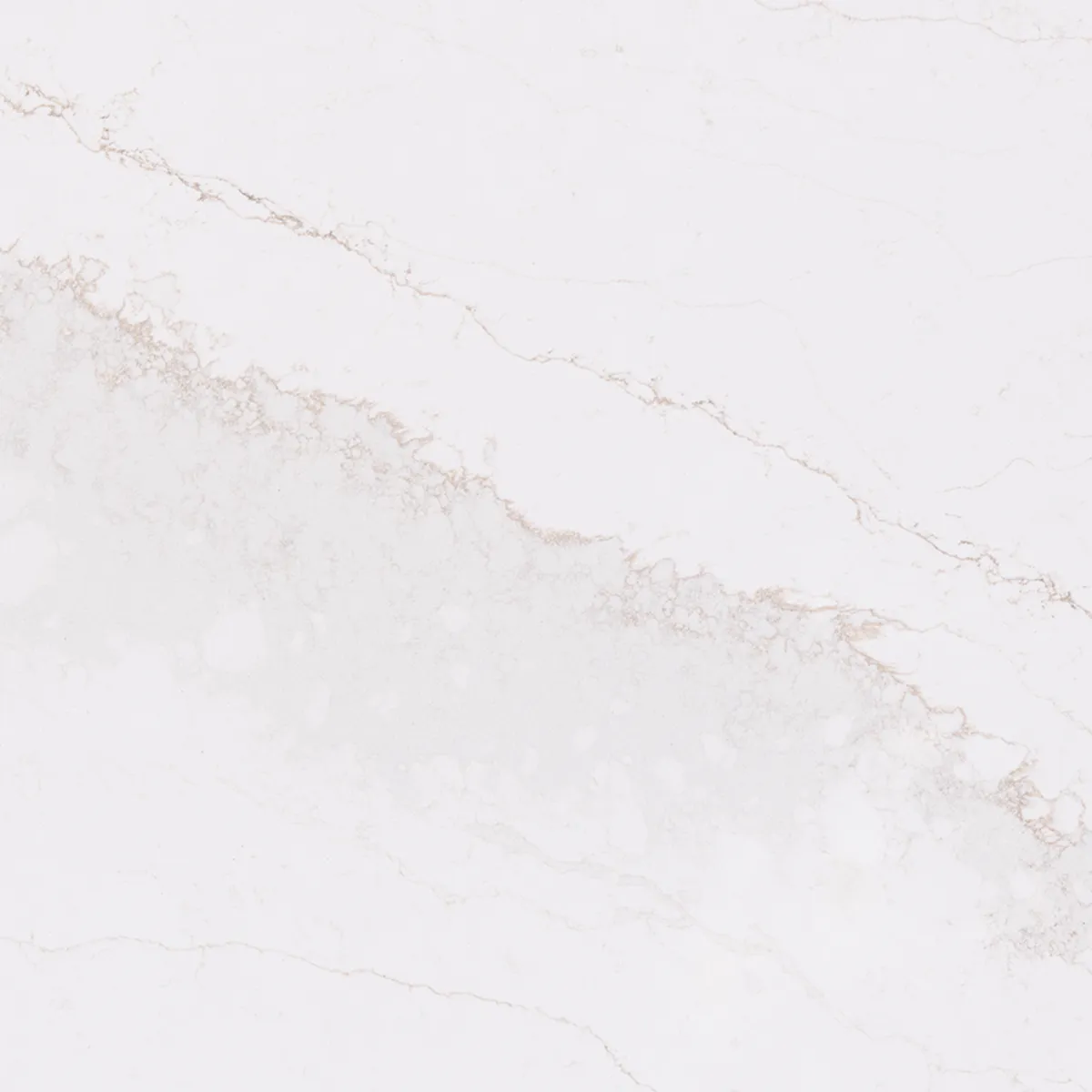 Closeup image of Viatera Cloud Ridge White Quartz countertop slab