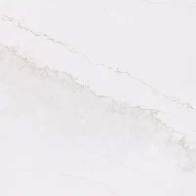 Closeup image of Viatera Cloud Ridge White Quartz countertop slab