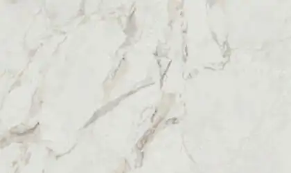 Closeup image of Q Quartz Calacatta Aravine White Quartz countertop slab