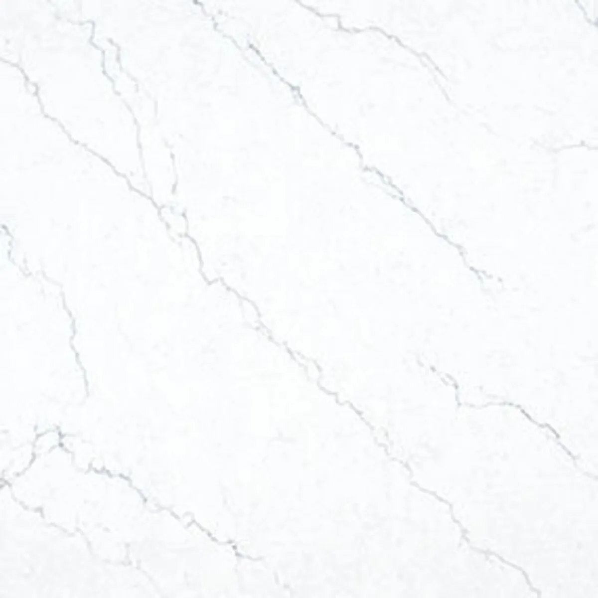 Closeup image of Q Quartz Calacatta Miraggio Cielo Honed White Quartz countertop slab