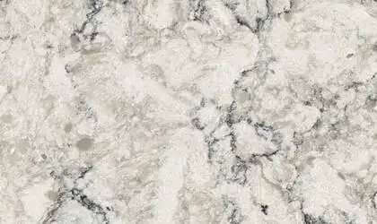 Closeup image of Viatera Aria Cream Quartz countertop slab