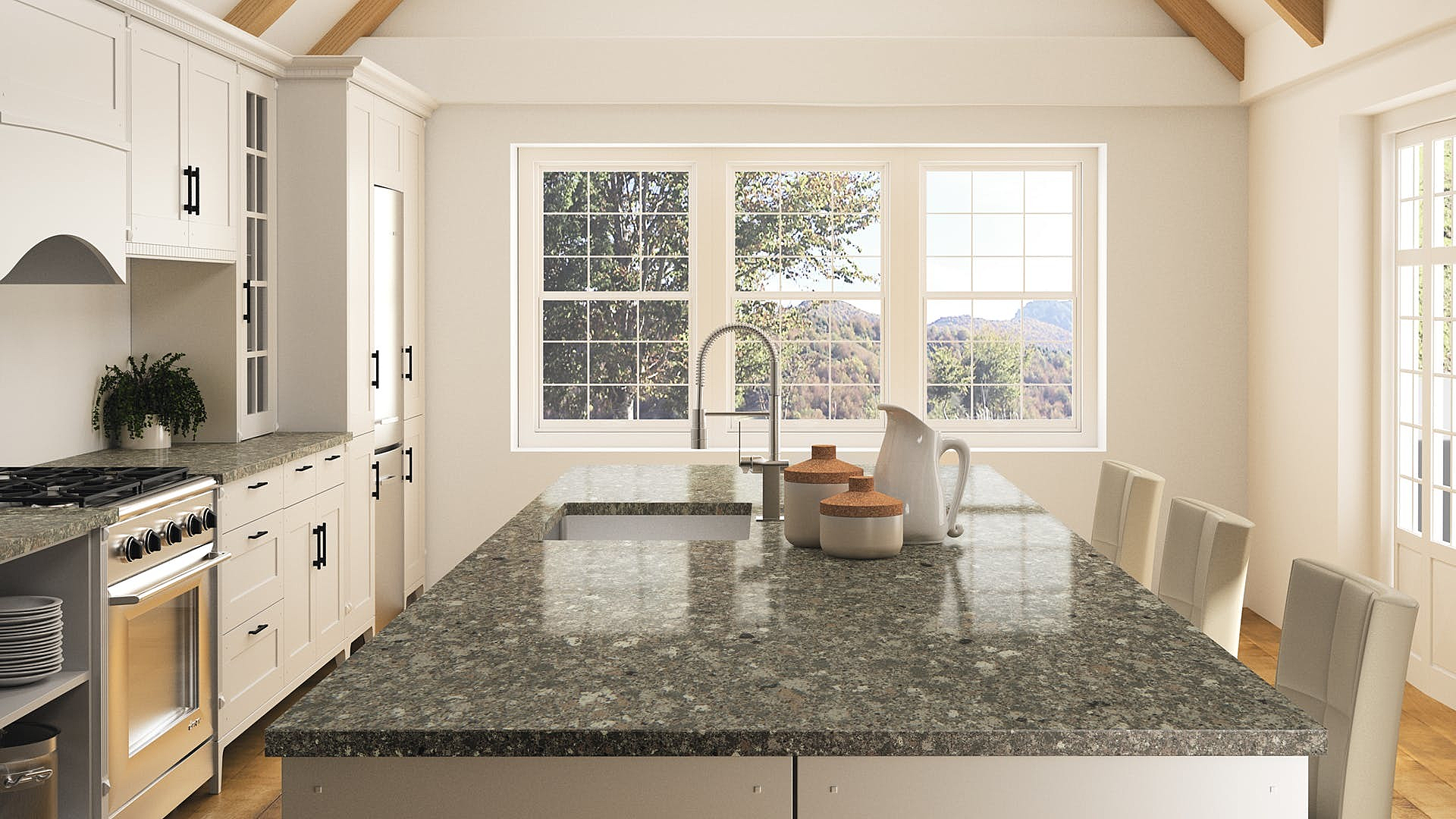 Additional image of Silestone Mountain Mist Quartz countertops