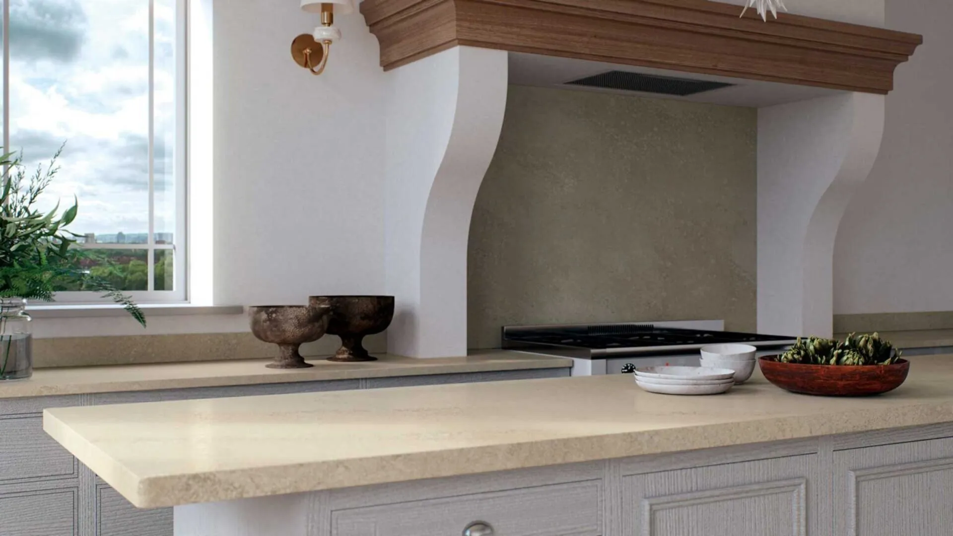Additional image of Caesarstone Adamina Brown Quartz countertops