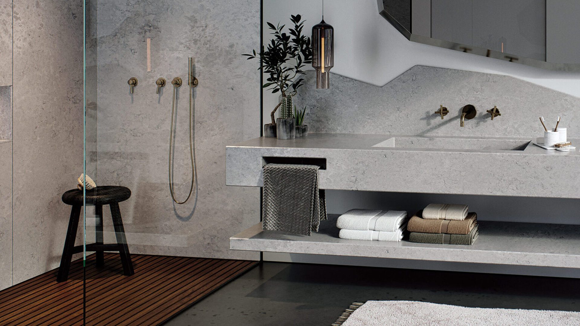 Additional image of Caesarstone Airy Concrete Quartz countertops