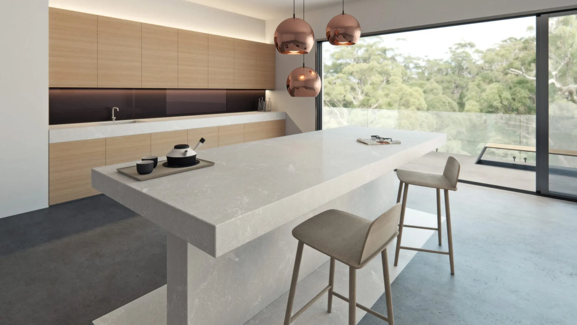 Additional image of Caesarstone Alpine Mist Quartz countertops