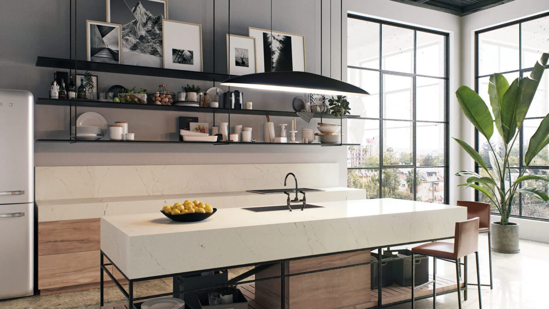 Additional image of Caesarstone Aterra Blanca Quartz countertops
