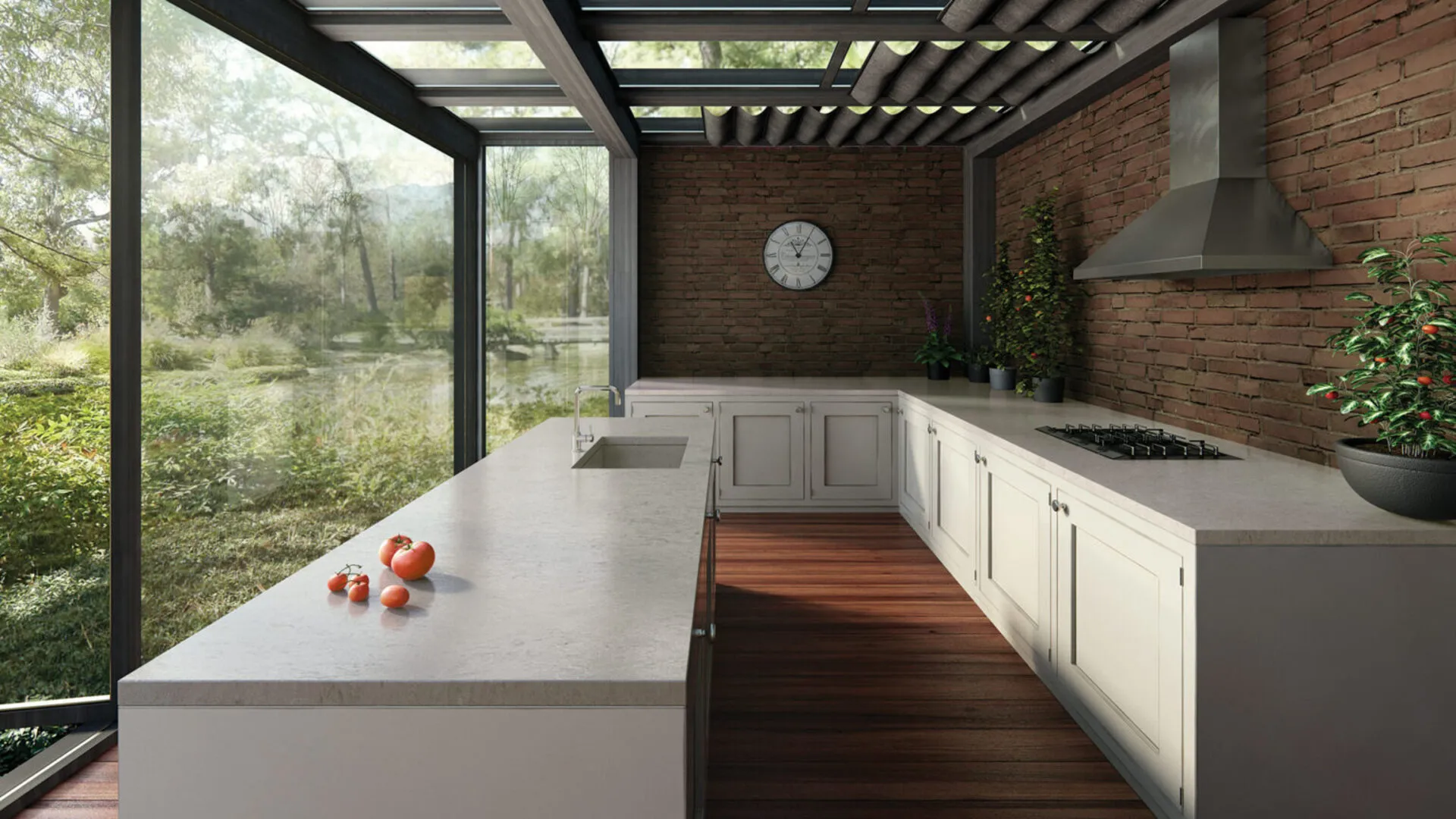 Additional image of Caesarstone Bianco Drift Cream Quartz countertops