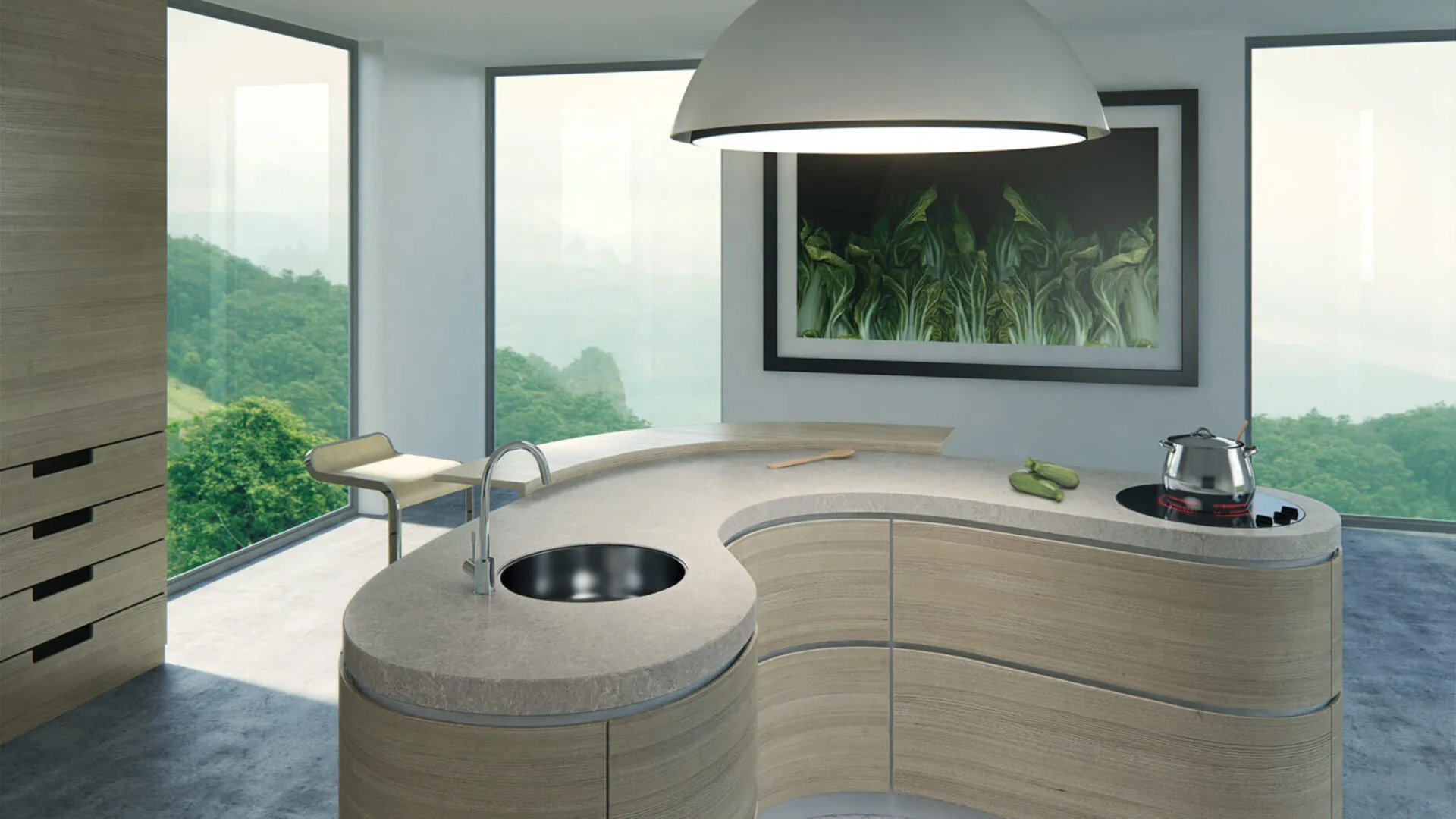 Additional image of Caesarstone Bianco Drift Cream Quartz countertops