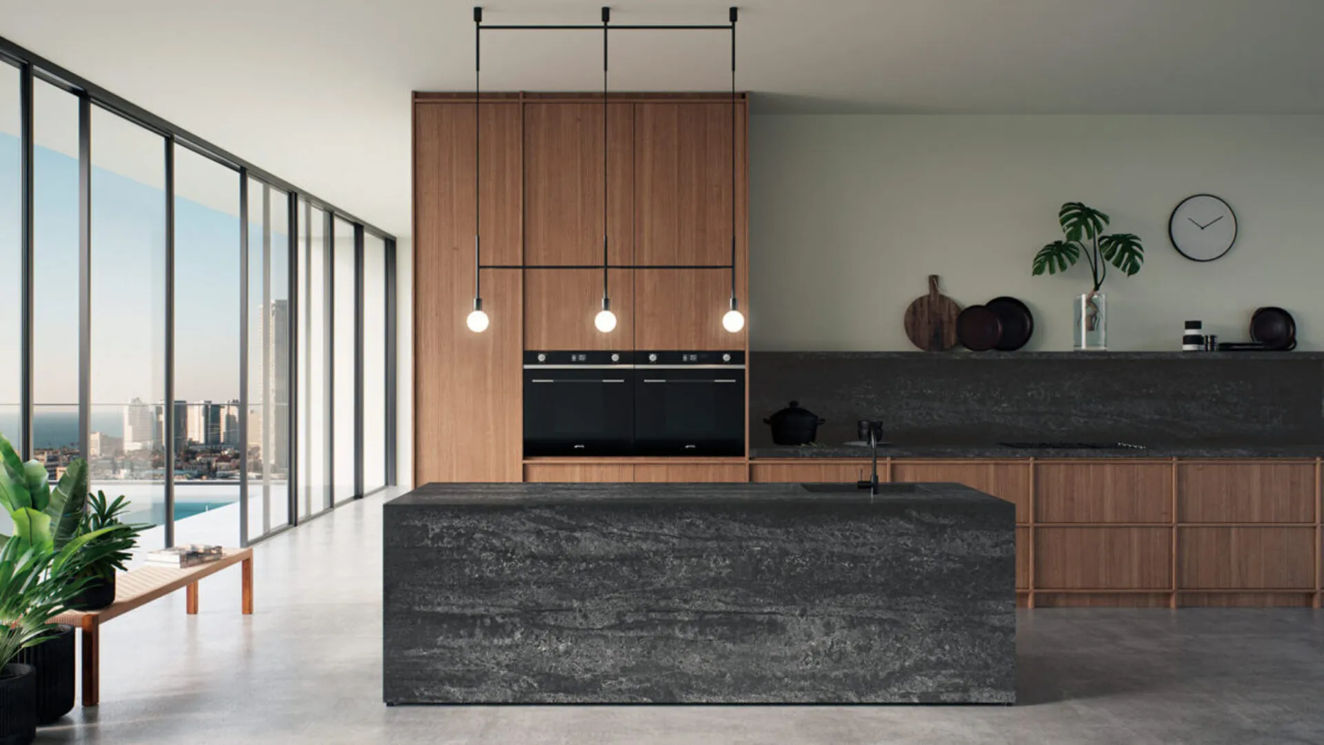 Additional image of Caesarstone Black Tempal Quartz countertops