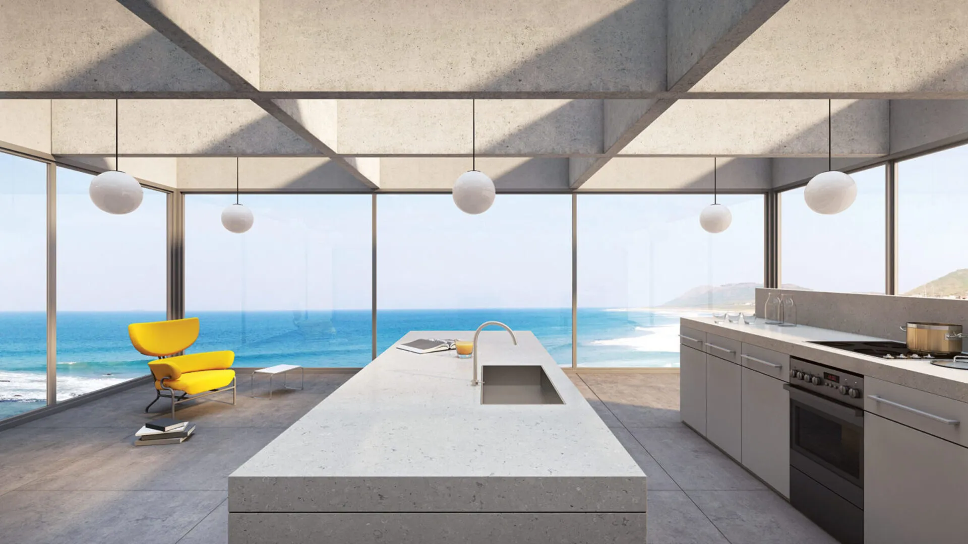 Additional image of Caesarstone Clamshell Brown Quartz countertops