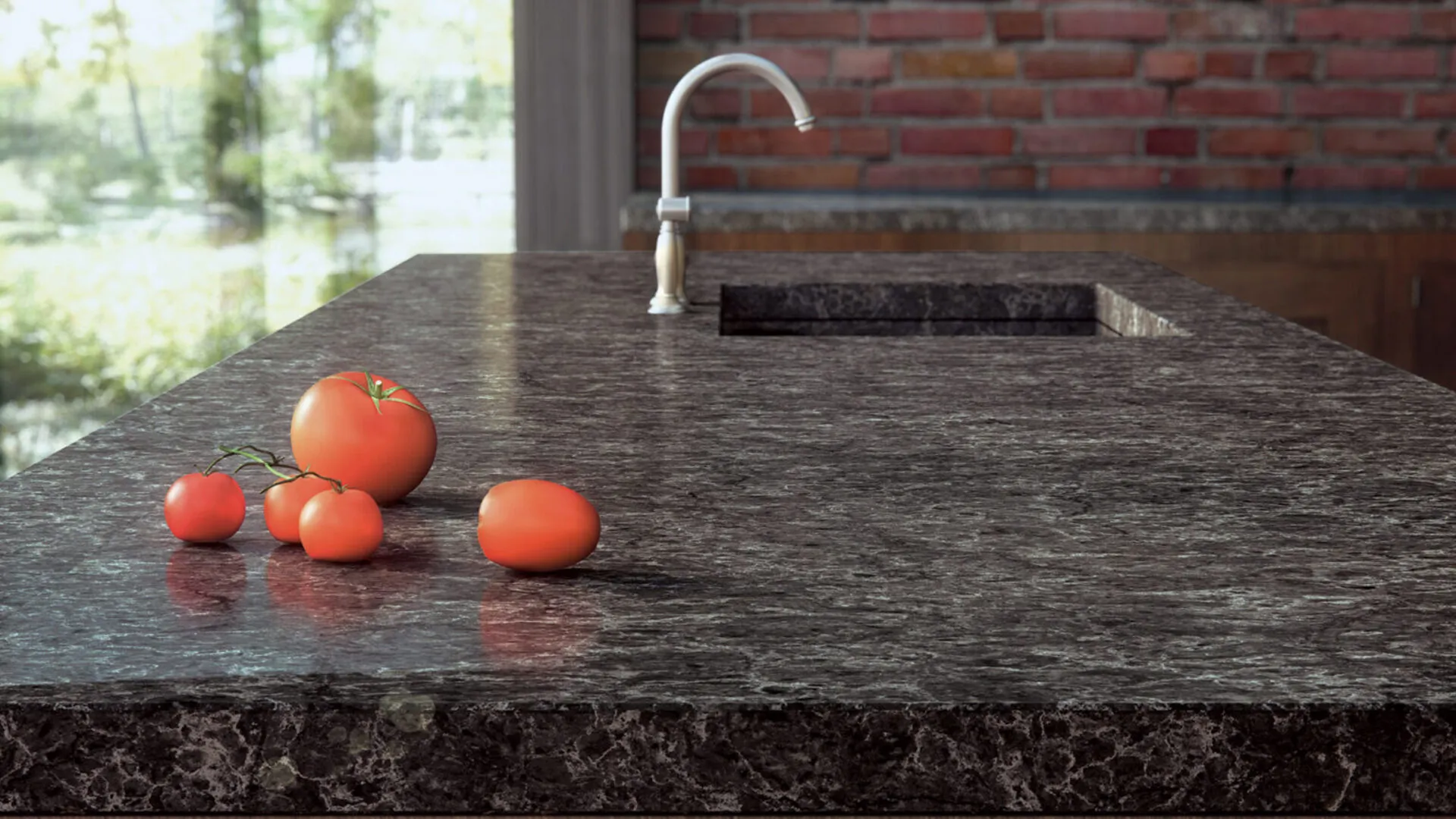 Additional image of Caesarstone Coastal Grey Quartz countertops