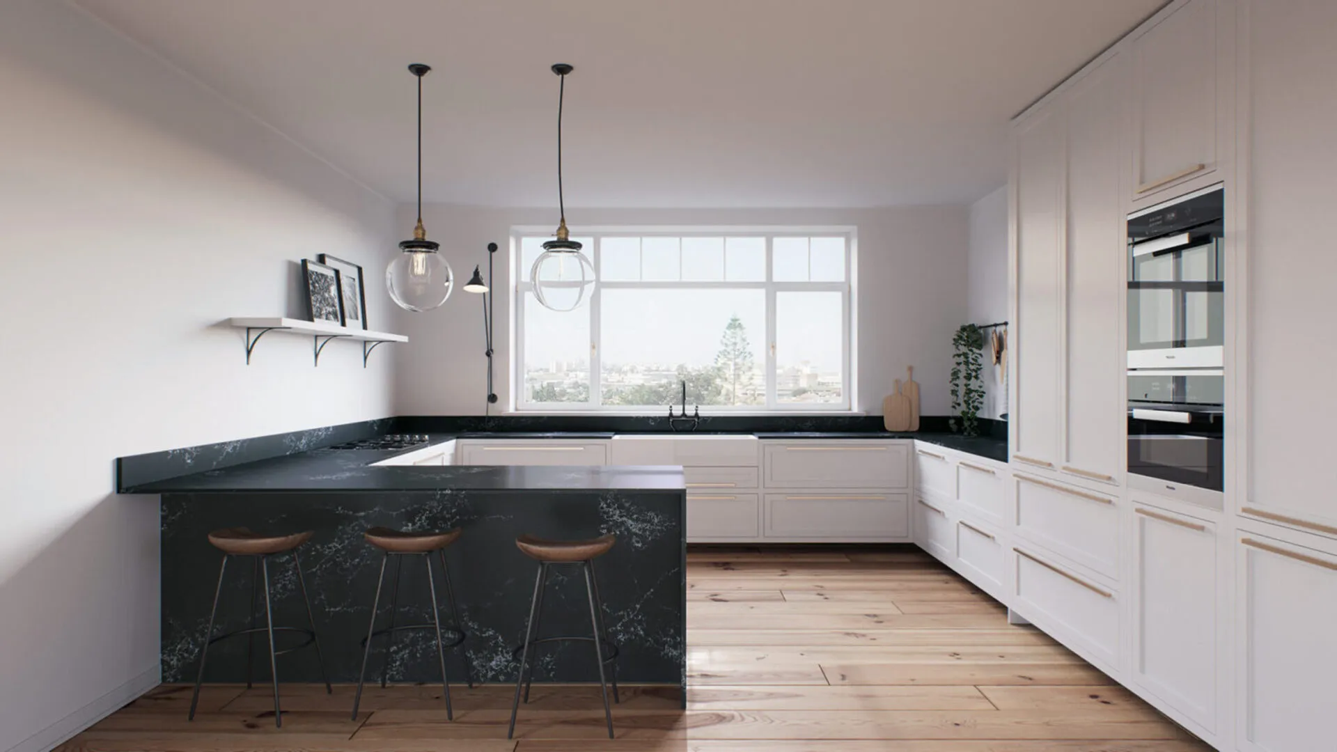 Additional image of Caesarstone Empira Black Quartz countertops