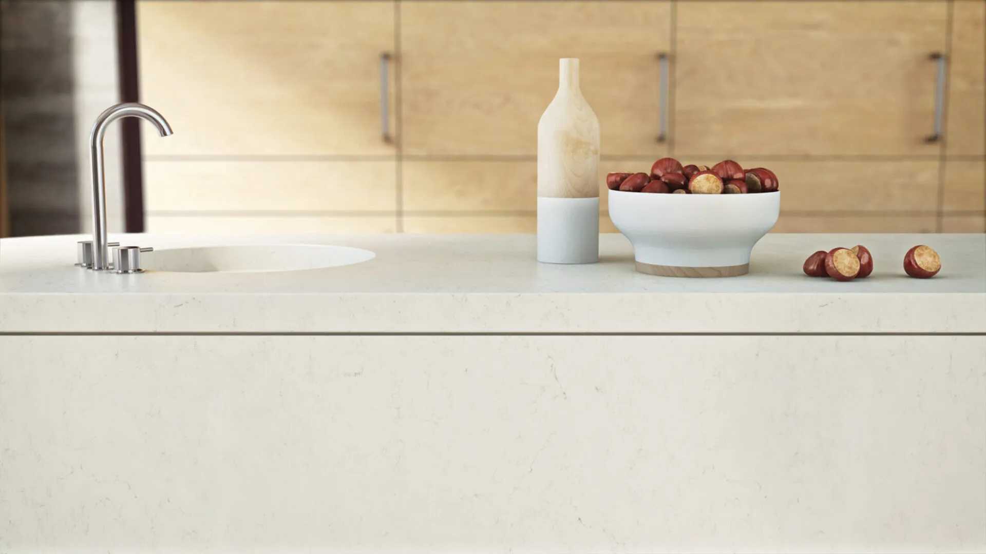 Additional image of Caesarstone Frosty Carrina Quartz countertops