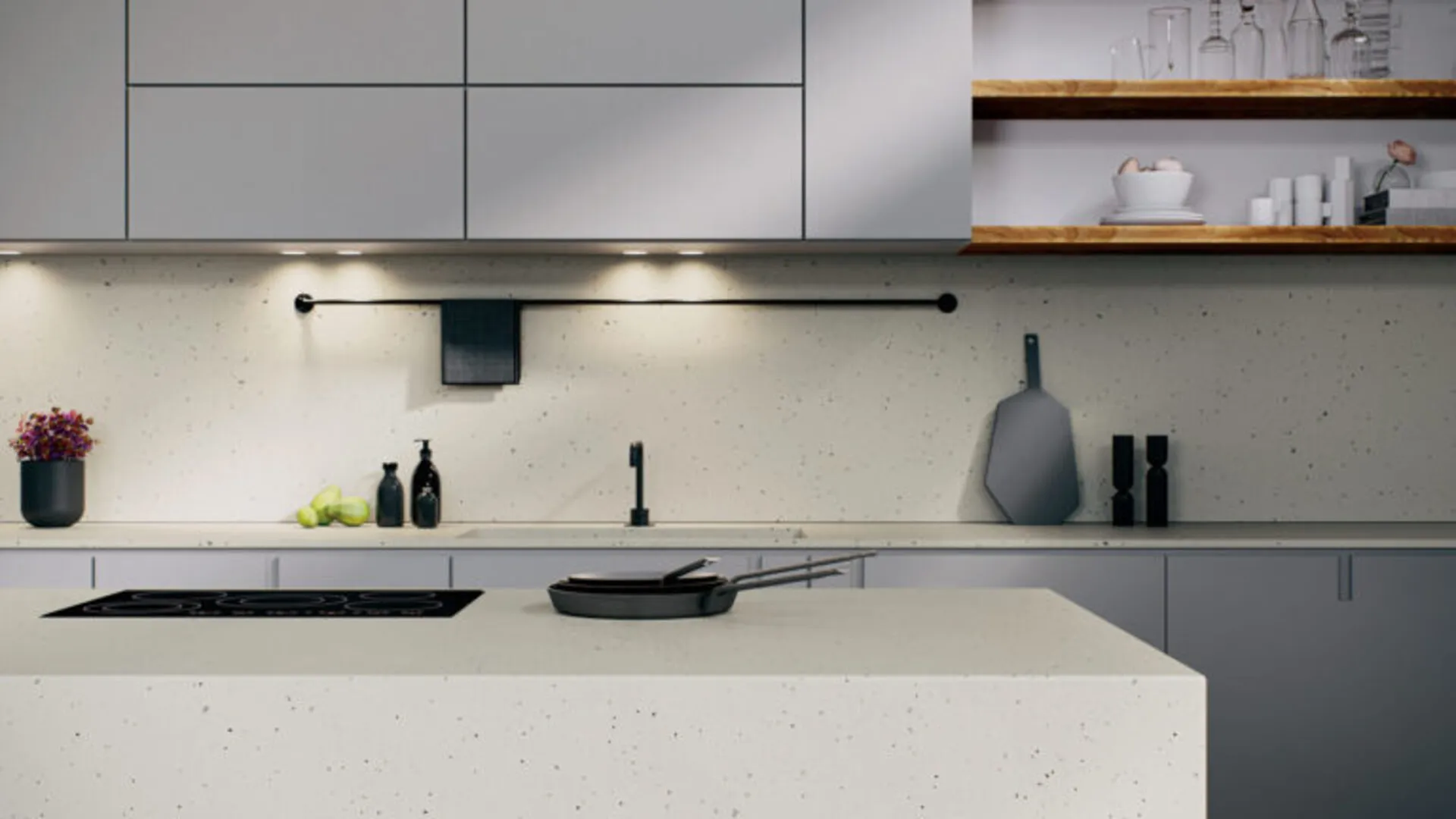Additional image of Caesarstone Frozen Terra Brown Quartz countertops