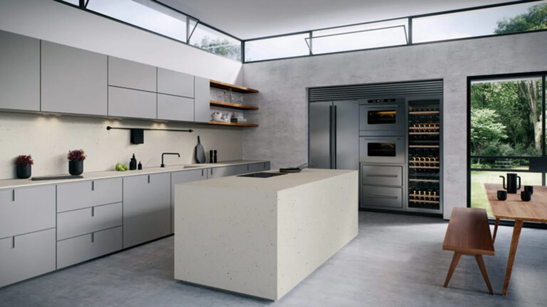 Additional image of Caesarstone Frozen Terra Brown Quartz countertops