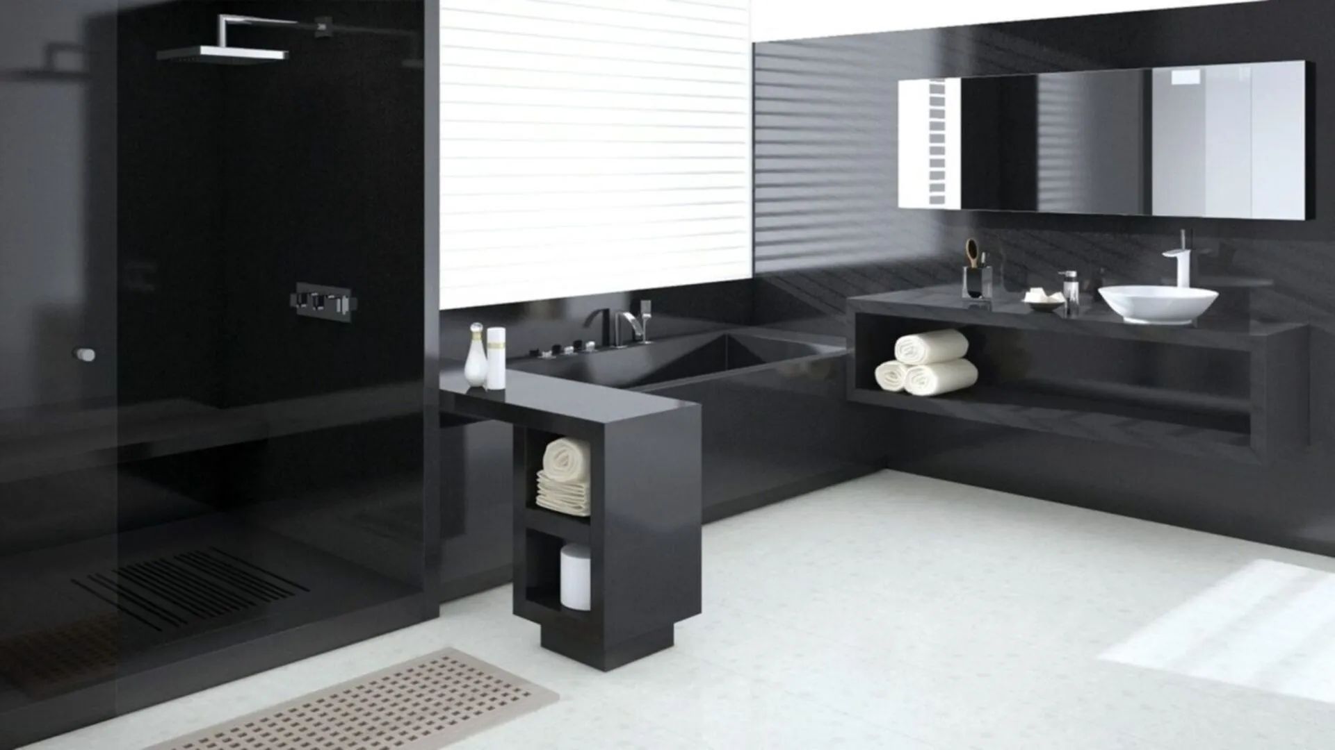 Additional image of Caesarstone Jet Black Quartz countertops