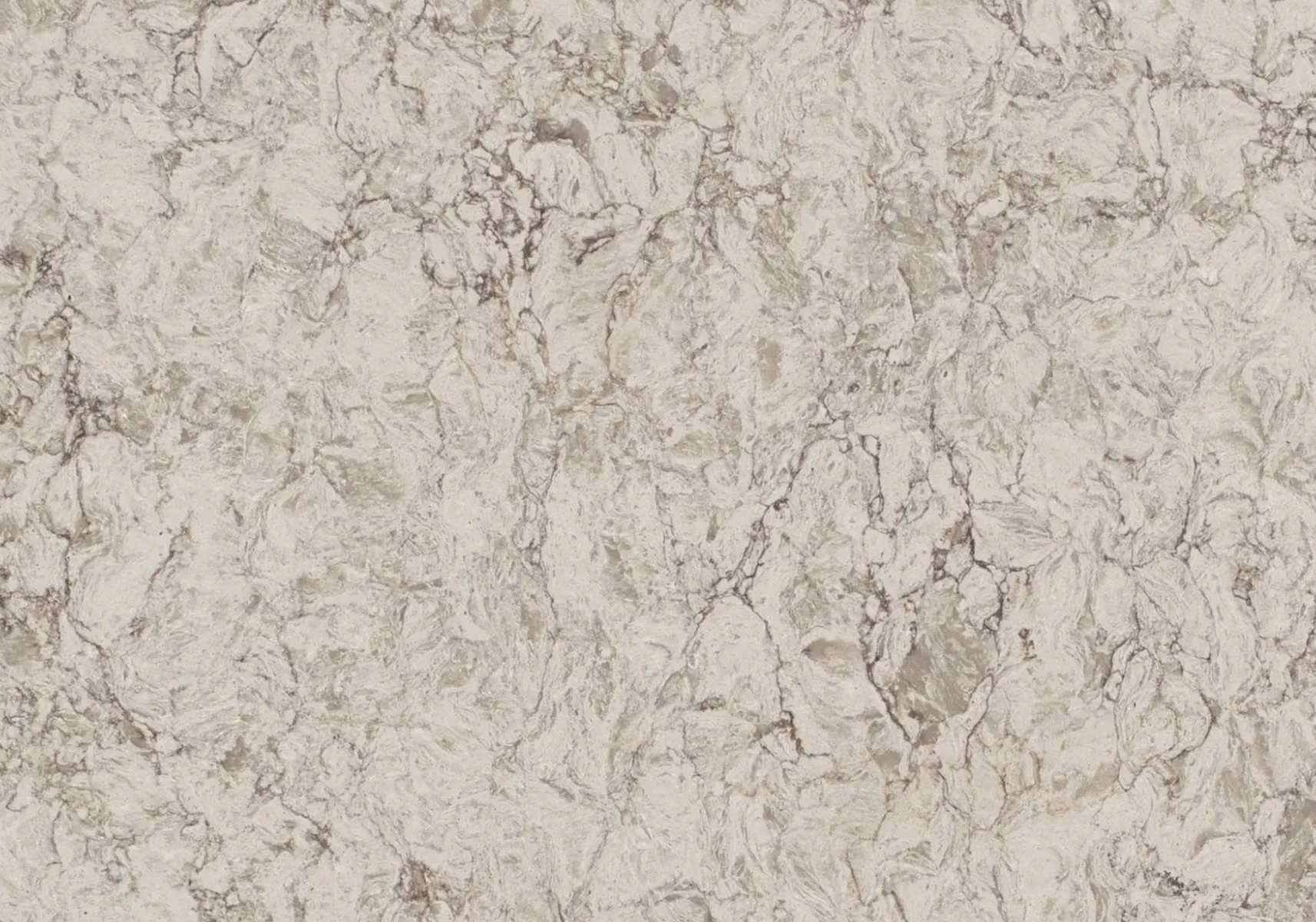 Closeup image of Caesarstone Moorland Fog Grey Quartz countertop slab