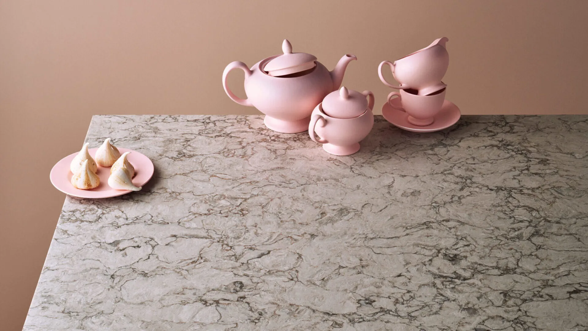 Additional image of Caesarstone Moorland Fog Grey Quartz countertops