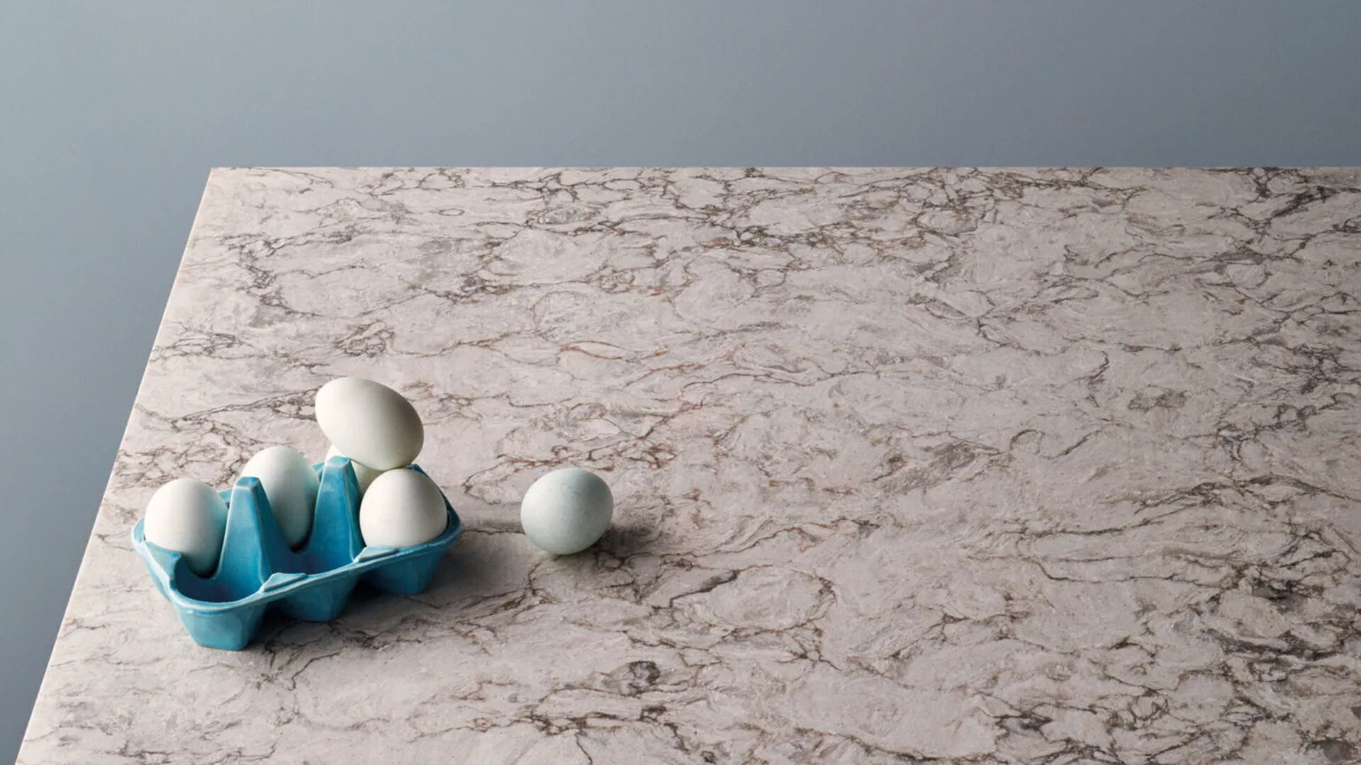 Additional image of Caesarstone Moorland Fog Grey Quartz countertops