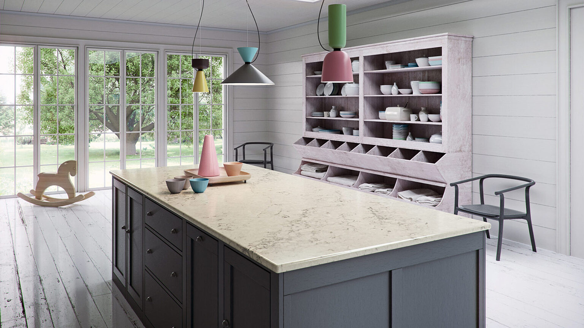 Additional image of Caesarstone Noble Grey Quartz countertops