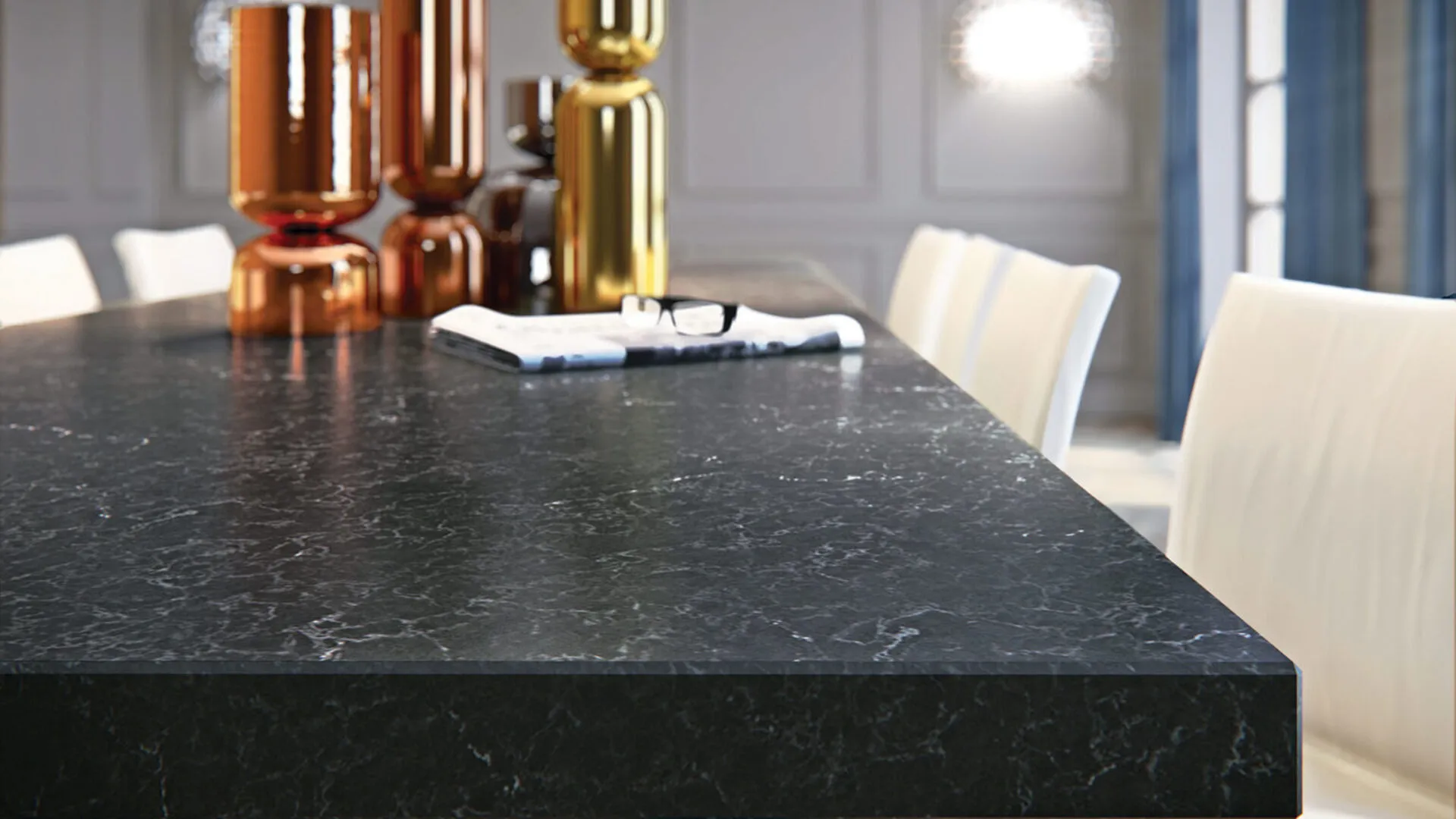 Additional image of Caesarstone Piatra Grey Quartz countertops