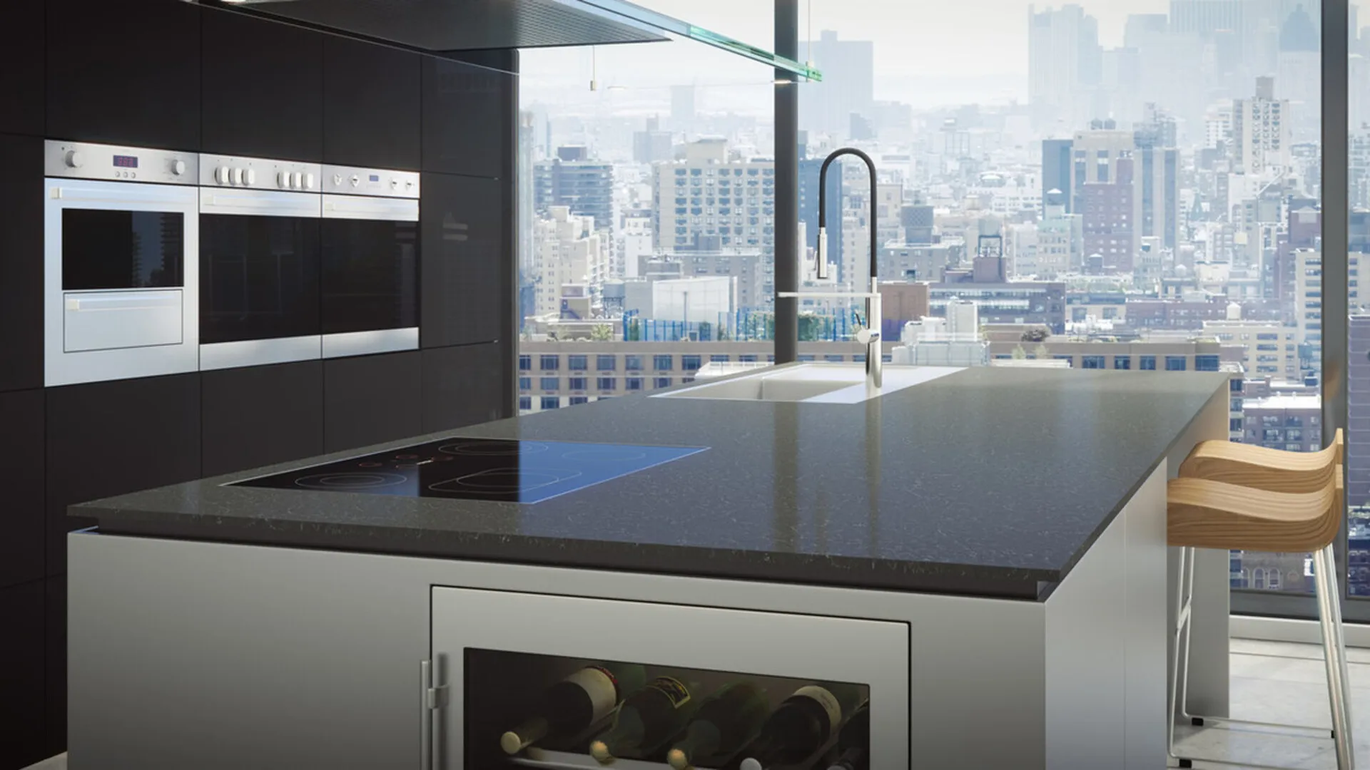 Additional image of Caesarstone Piatra Grey Quartz countertops
