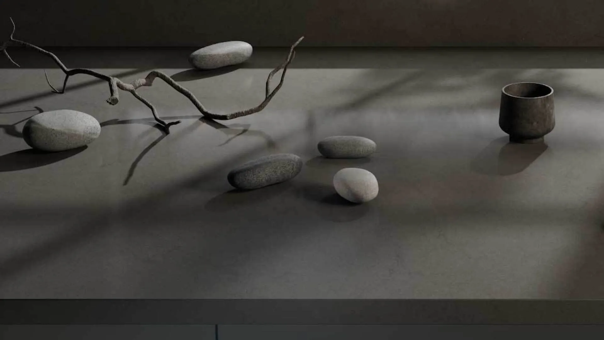 Image of installed Caesarstone Raindream Quartz countertops