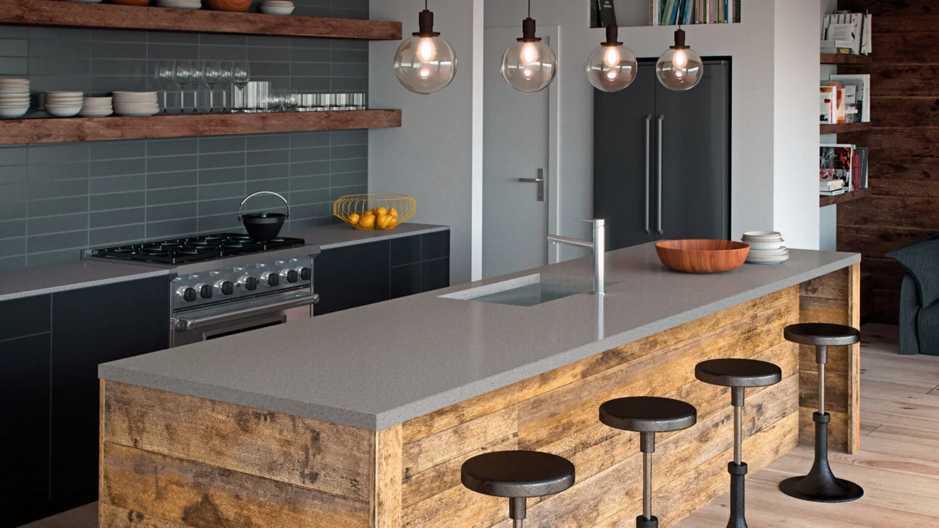 Additional image of Caesarstone Sleek Concrete Quartz countertops