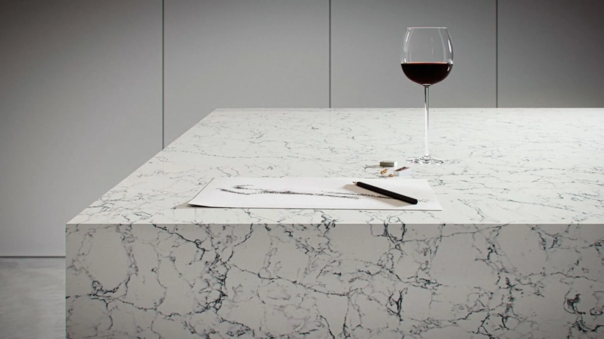 Additional image of Caesarstone White Attica Quartz countertops