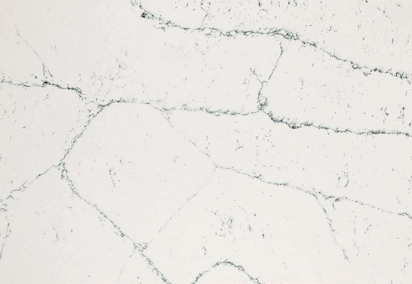 Closeup image of Cambria Archdale White Quartz countertop slab