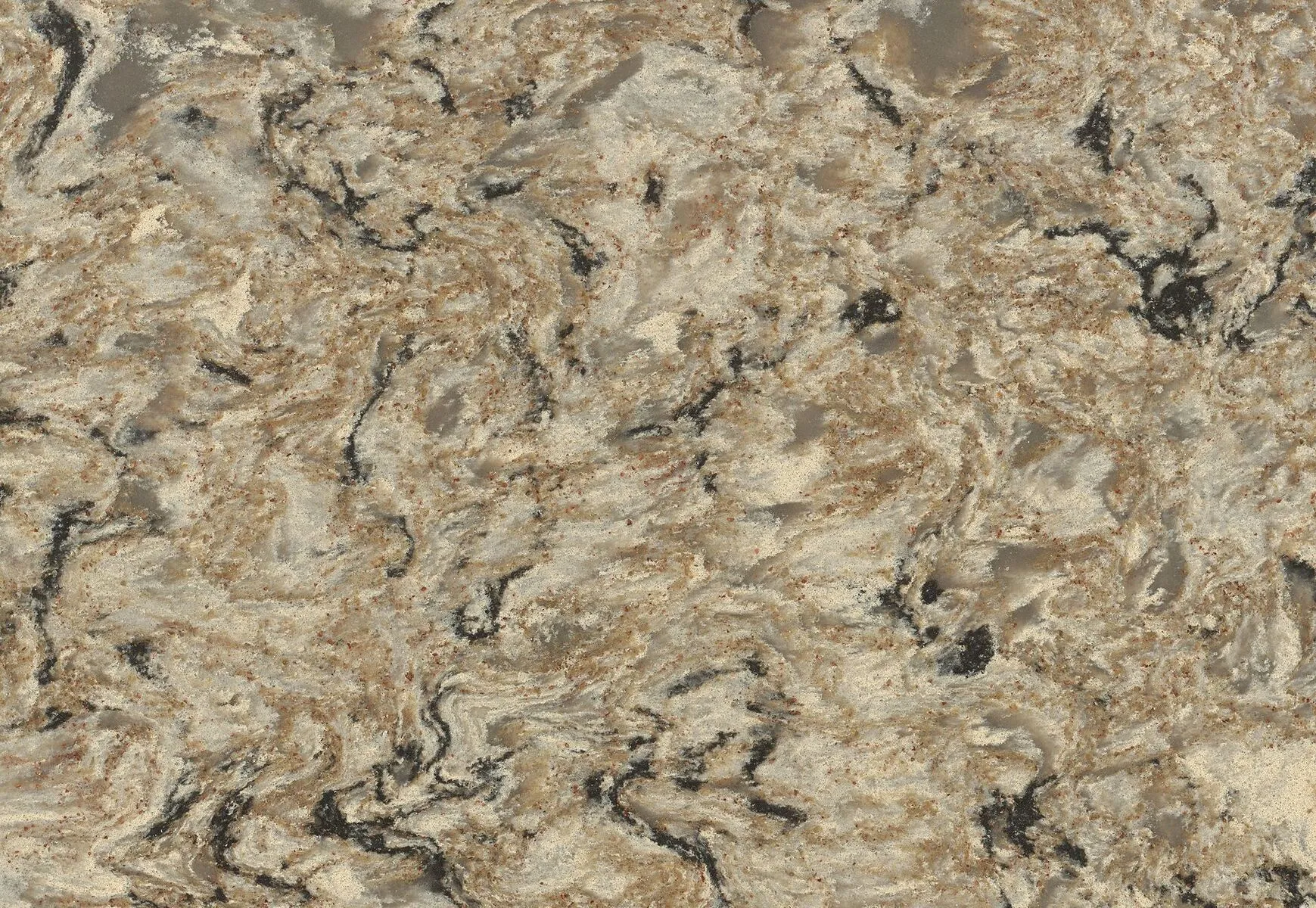 Closeup image of Cambria Bradshaw Quartz countertop slab