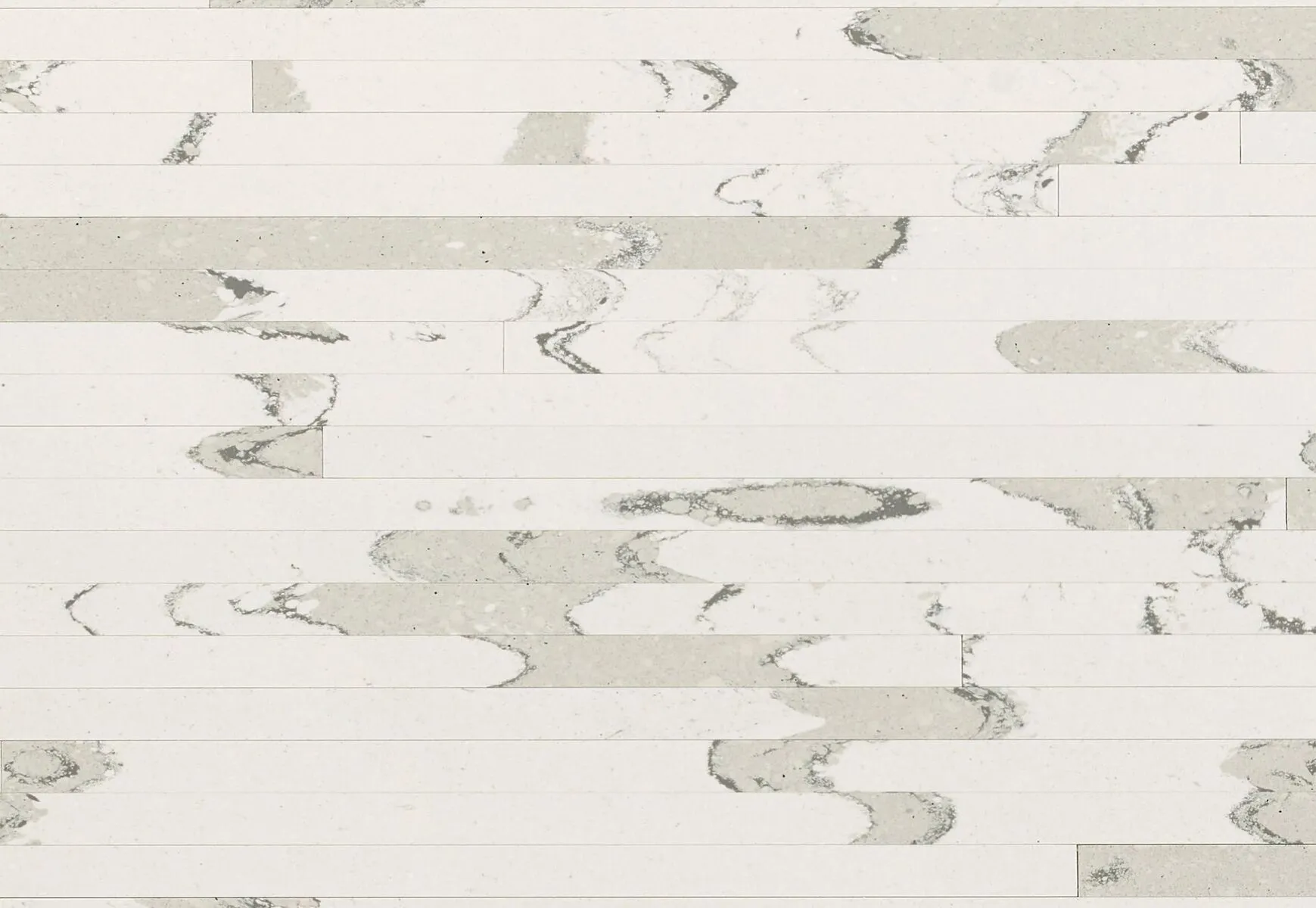 Closeup image of Cambria Brittanicca Block White Quartz countertop slab
