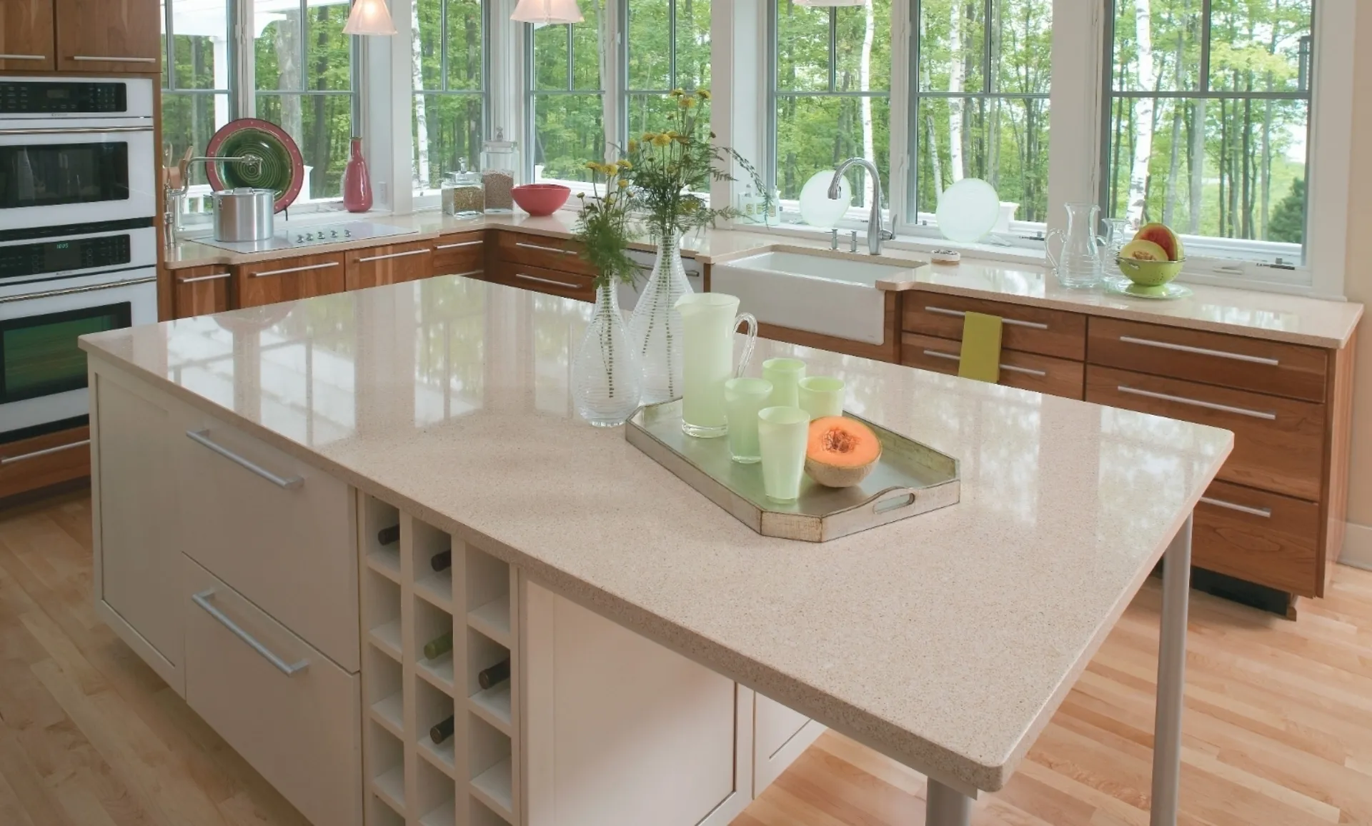 Additional image of Cambria Cardiff Cream Brown Quartz countertops